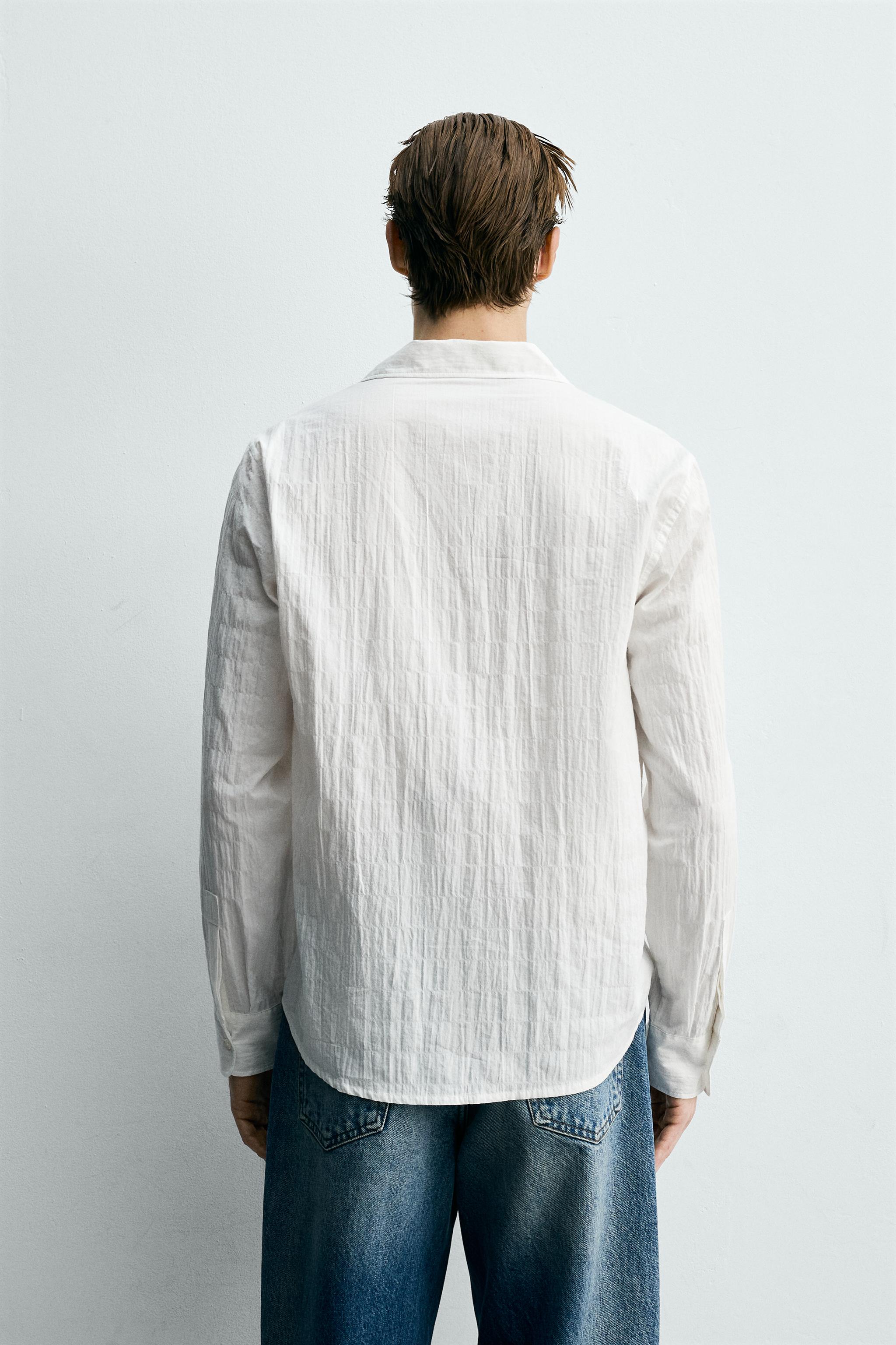 WRINKLED EFFECT RELAXED FIT SHIRT